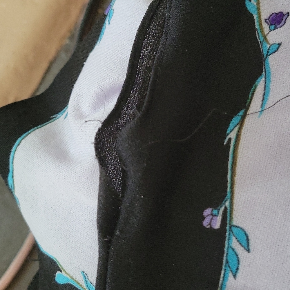 Vintage Swimsuit Coverup/Caftan - Purple Floral Print - Small - Picture 8 of 8